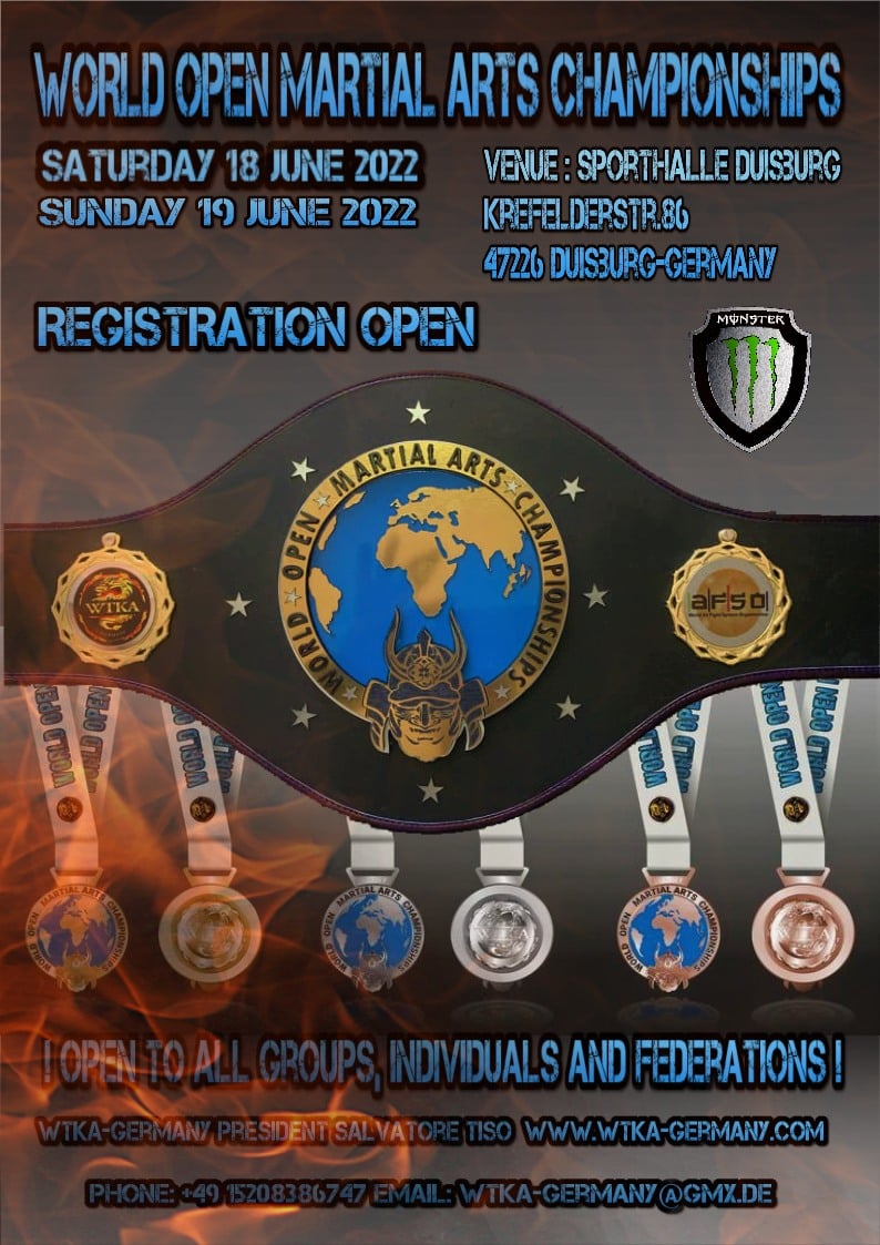 Відкритий Чемпіонат світу з бойових мистецтв 18-19 червня 2022 Дуйсбург Німеччина